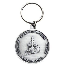 North Central College Sesquicentennial Metal Keychain